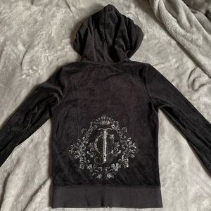 Vintage Juicy Couture black velour track jacket